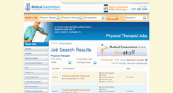 Desktop Screenshot of physicaltherapistjobs.medicalconnections.com