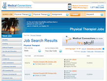 Tablet Screenshot of physicaltherapistjobs.medicalconnections.com